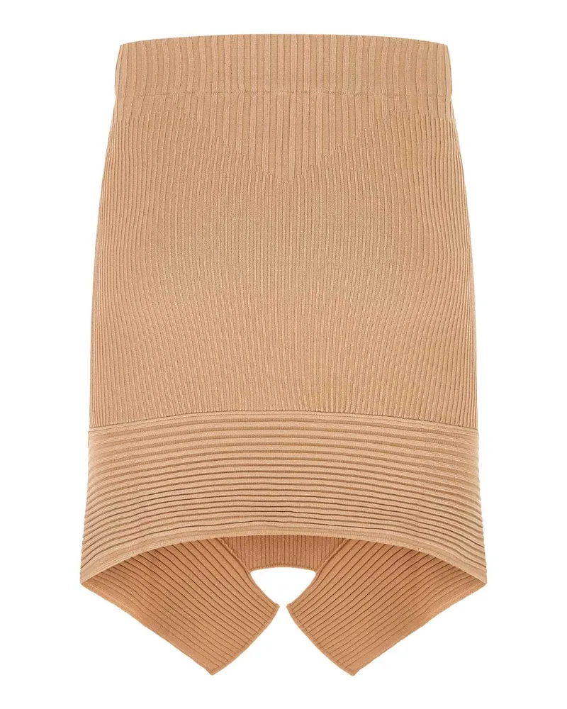 ADAMO Women's Skin Pink Stretch Viscose Blend Skirt 0476 Gonne Beige