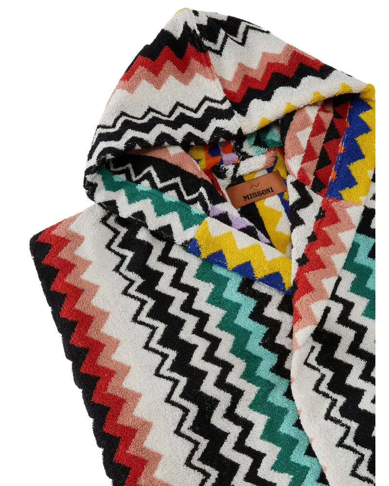 Missoni Home Unisex Hooded Bathrobe Multicoloured Multicolour Cotton Towels & Bath Robes Multicolor