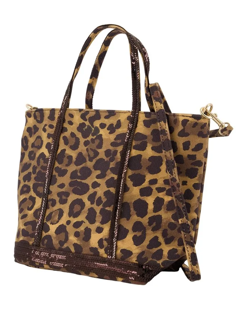 Vanessa Bruno Leopard-Print Cotton Tote Bag — Brown Brown