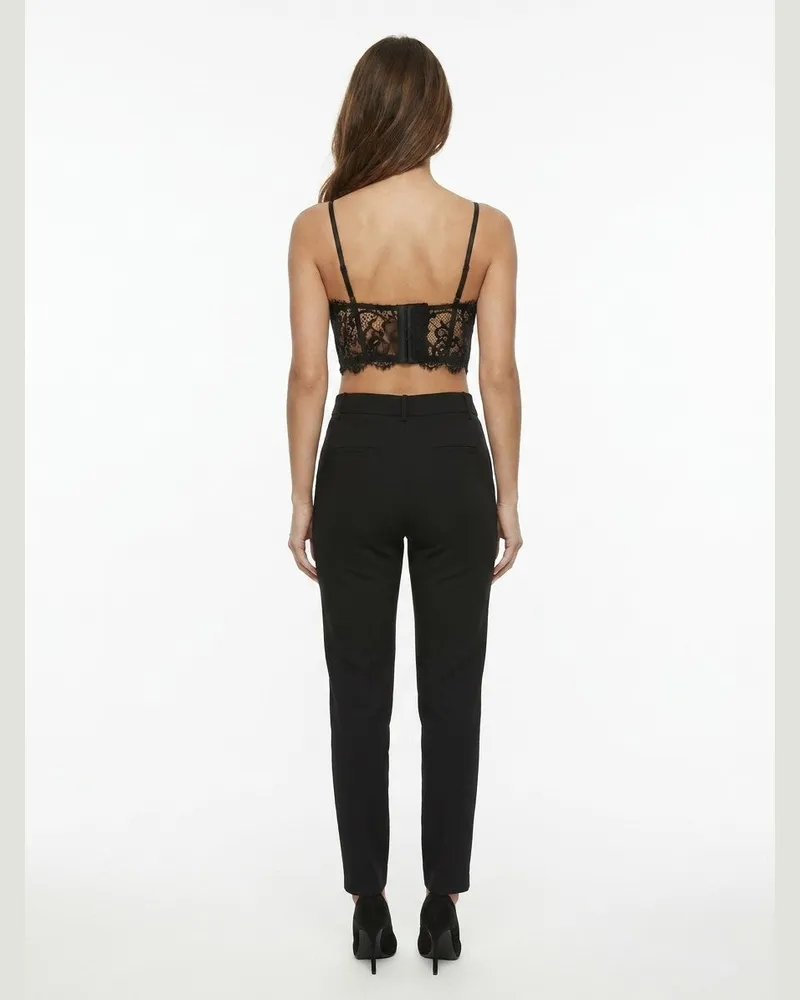 Dolce & Gabbana Lace-Detailed Crop Top — Black Black