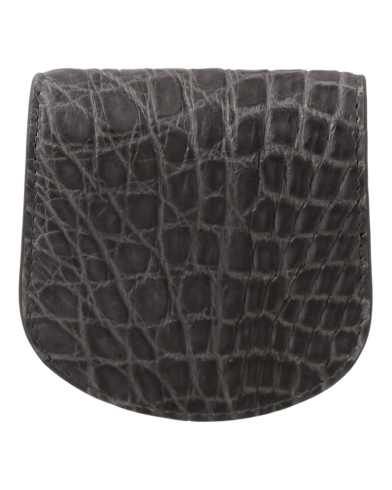 Dolce & Gabbana Men's Gray Exotic Skin Condom Case Holder Pocket Wallet Skins Gray