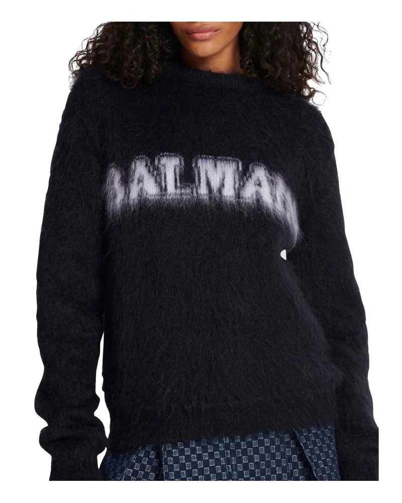 Balmain Women's Black Mohair Sweatshirt Clothing Black