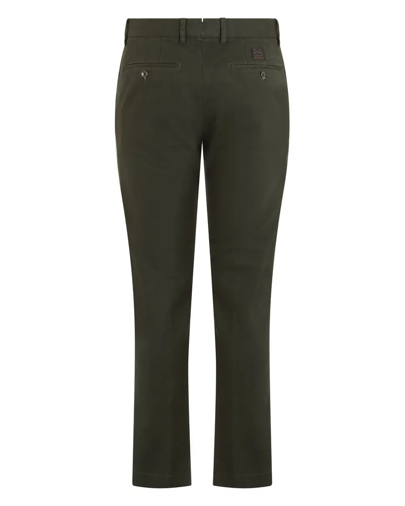 Slowear Straight-Leg Stretch Cotton Trousers — Green Green