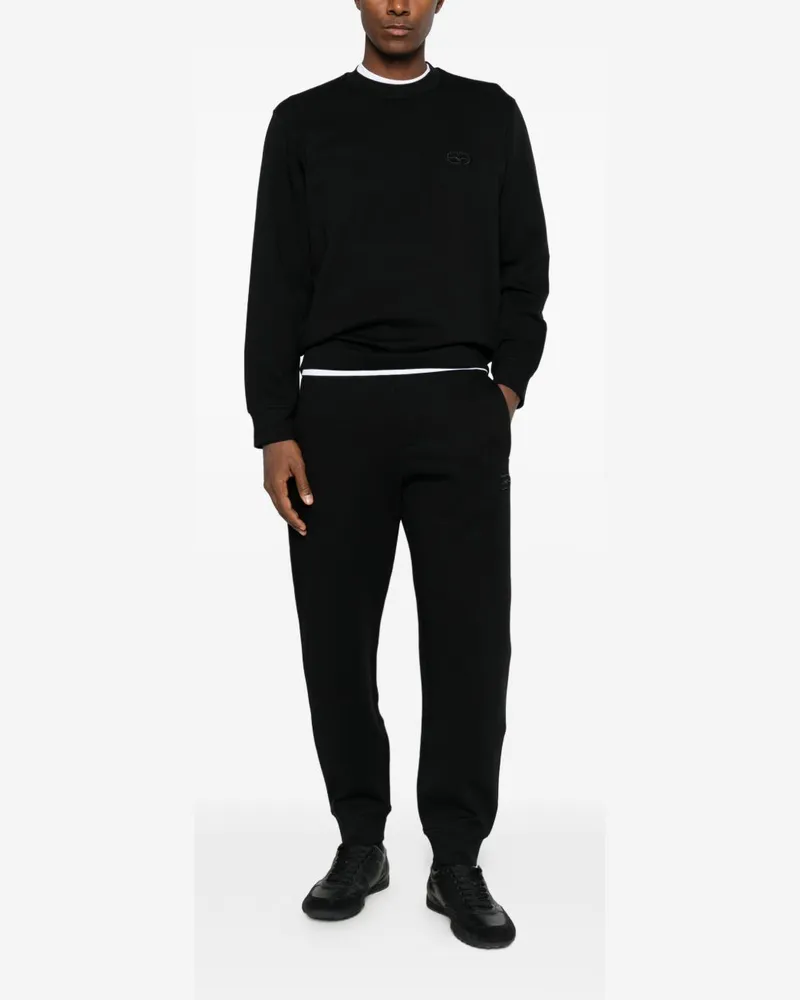 Emporio Armani Logo-Embroidered Cotton Sweatshirt — Black Black