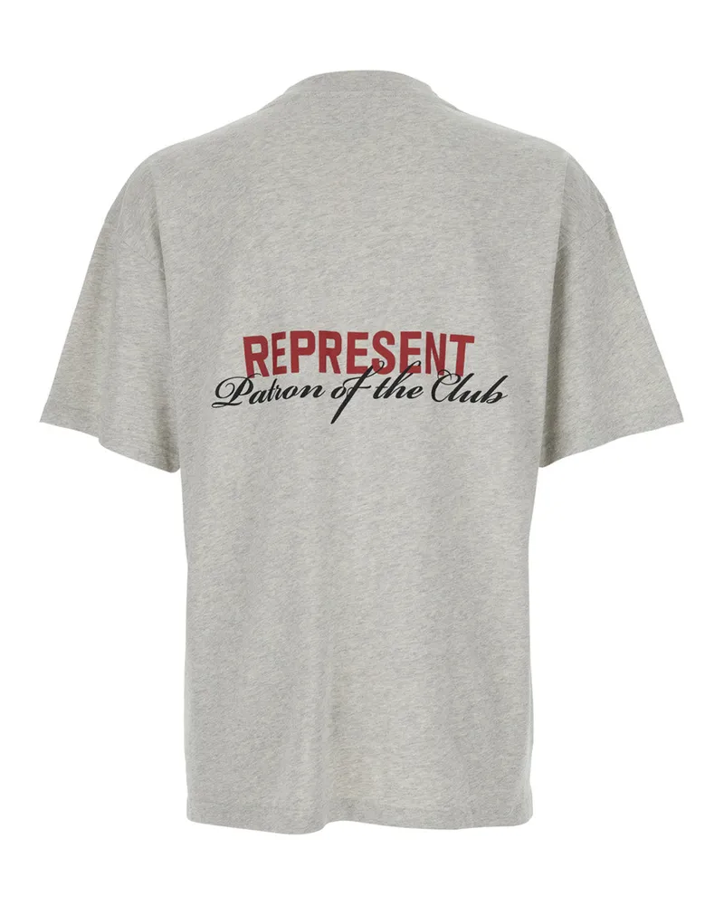 REPRESENT Men T-Shirt Patron Of The Club Grey Cotton T-Shirts And Polos Gray