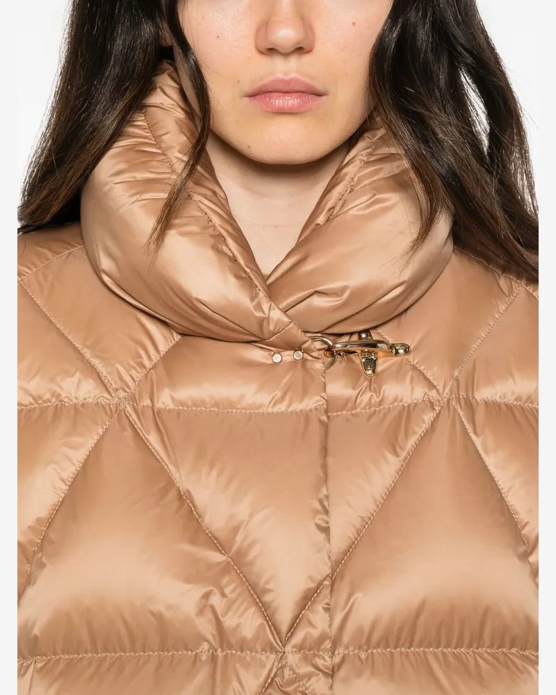 Fay Diamond-Quilted Ultralight Down Down Jacket — Camel Camel