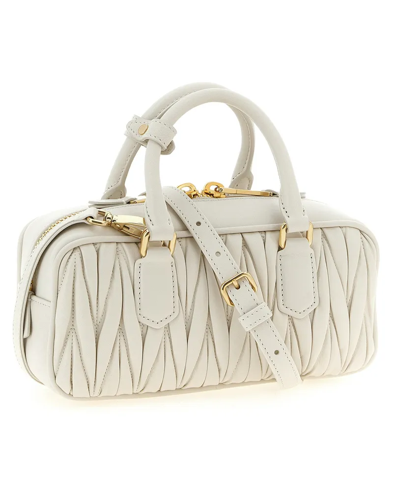 Miu Miu Arcadie Nappa Leather Top Handle Bag — Cream Cream