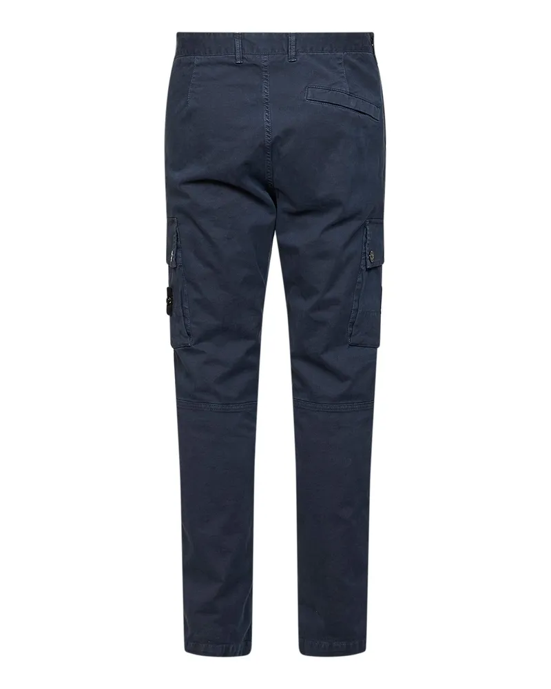 Stone Island Men's Cargo Trousers Organic Stretch Twill Blue Cotton Blue