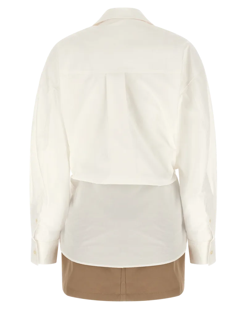 Alexander Wang Cotton Poplin Wrap Dress — White White