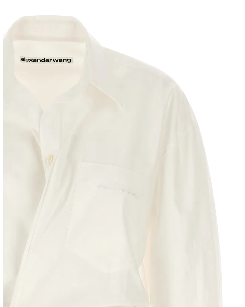 Alexander Wang Cotton Poplin Wrap Dress — White White