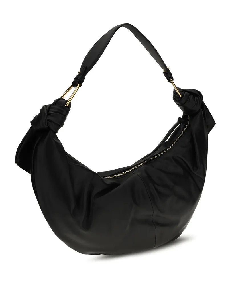 Coccinelle Women's Shoulder Bag Furoshiki Black Leather Calf Black