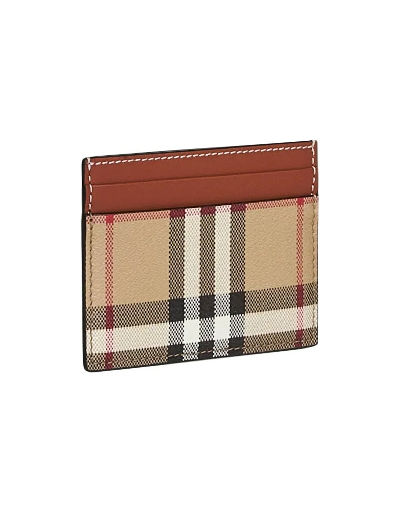 Burberry Women's Card Holder Archive Beige Check Brown Polyurethane Wallets & Purses Brown
