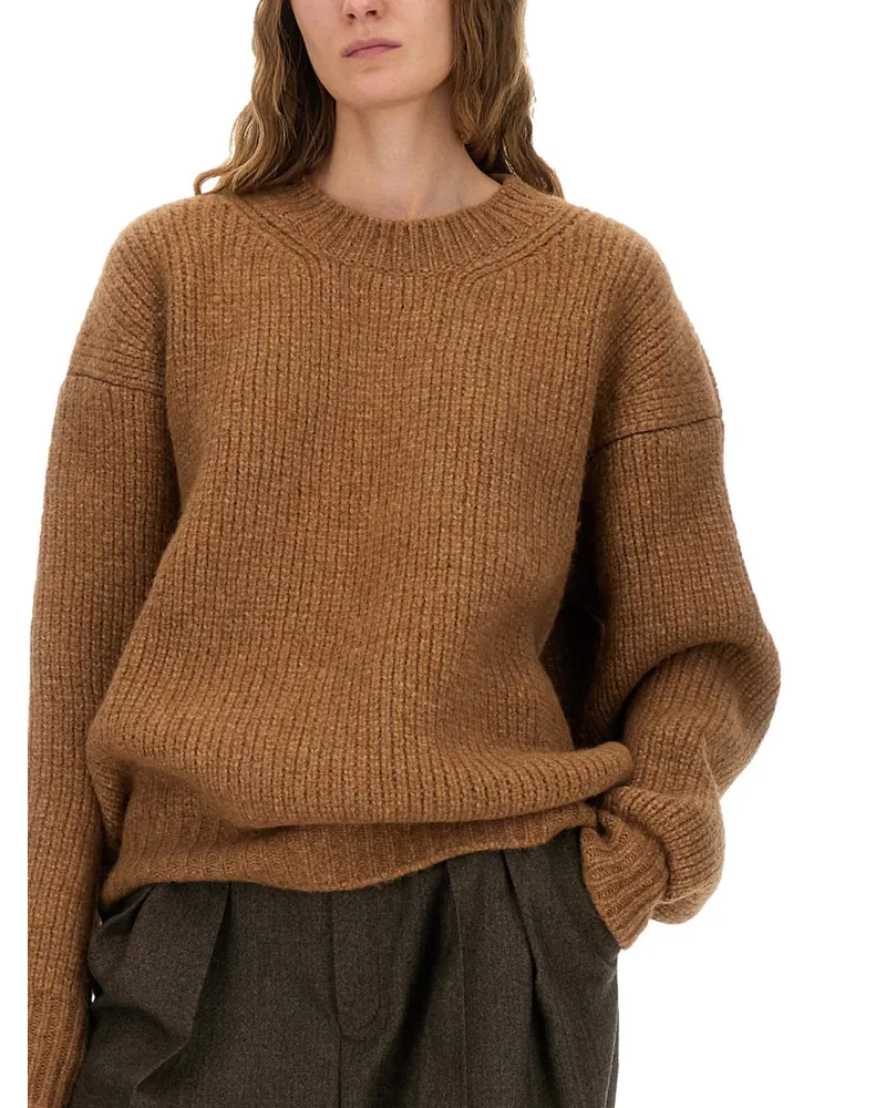 Saint Laurent Alpaca Wool Knit Sweater — Beige Beige