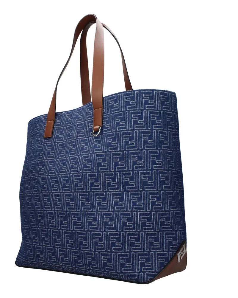 Fendi Men's Blue Fabric Shoulder Bag Blue