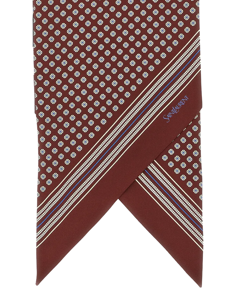 Saint Laurent Men's Bordeaux Silk Foulard Accessory Bordeaux