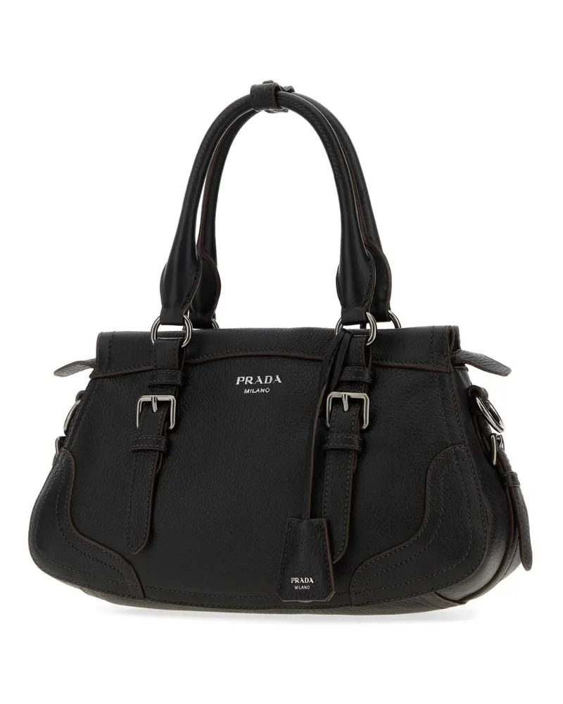 Prada Women's Black Leather Large Handbag Nero Borse A Mano Bag Black