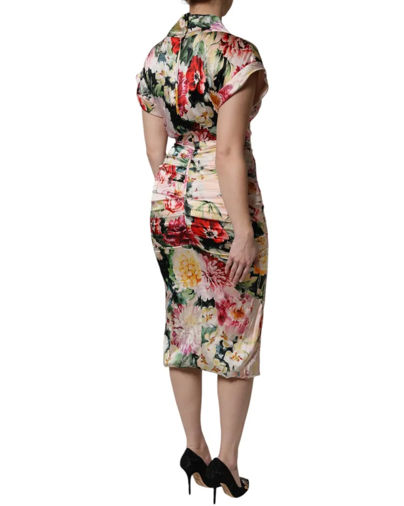 Dolce & Gabbana Floral Silk Dress — Multicolor Multicolor