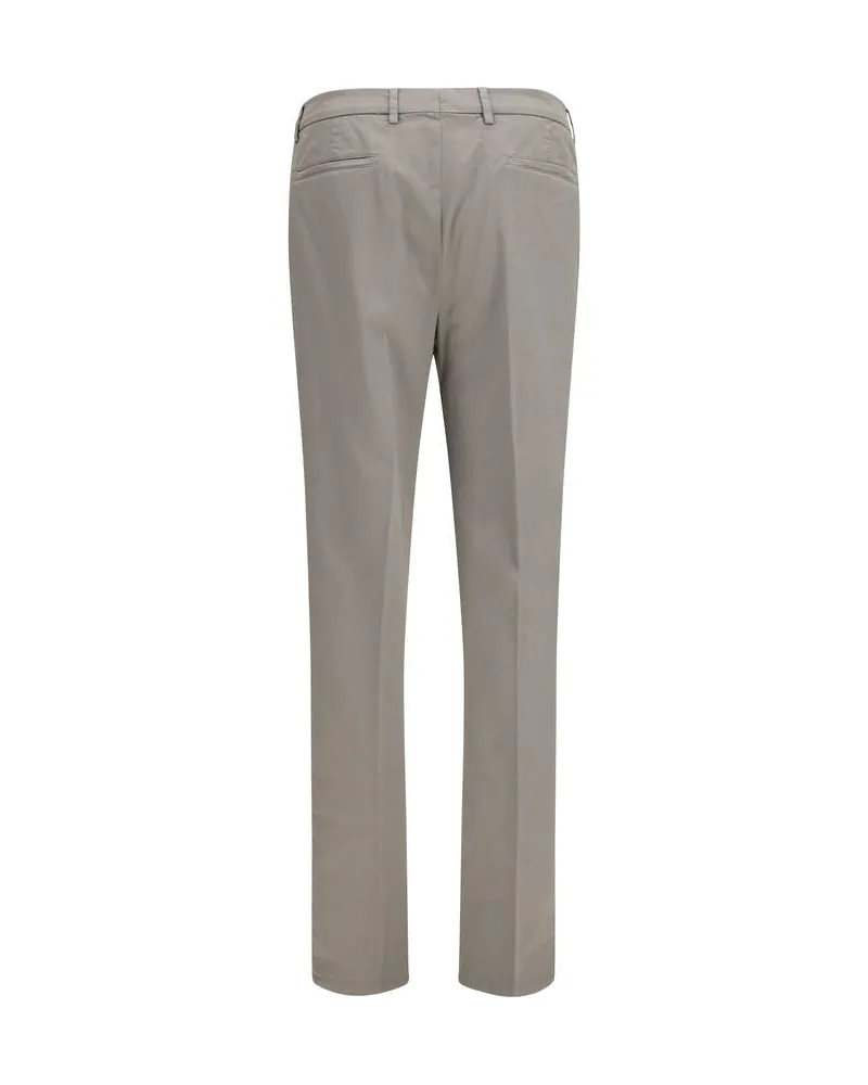 Brunello Cucinelli Men's Bicolor Cotton Chino Pants Gray