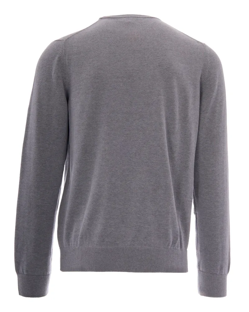 Lacoste Men's Crewneck Jumper Silver Chine Cotton Jumpers Sweater Gray