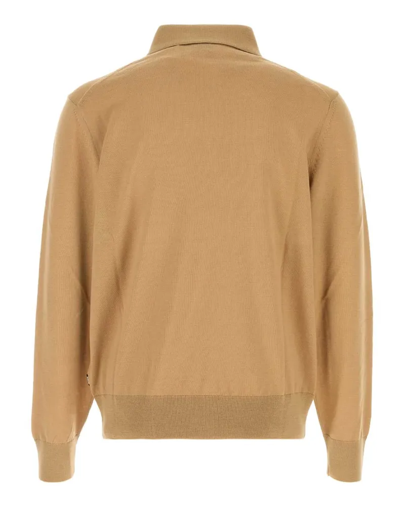 HUGO BOSS Men's Camel Wool Polo Shirt Mediumbeige Exterior: Virgin Maglieria Sweater Beige