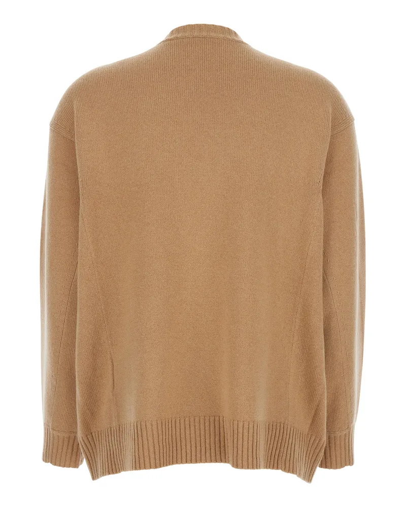 Max Mara Embroidered Wool and Cashmere Sweater — Beige Beige
