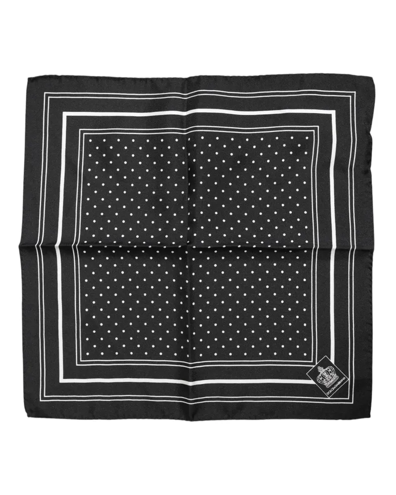 Dolce & Gabbana Men's Polka Dot Silk Scarf Black Black