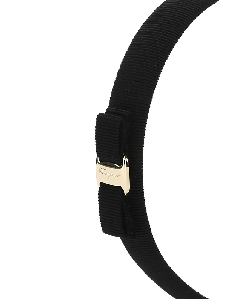 Ferragamo Women's Black Cotton Blend Hair Band Nerooro Cappelli E Fasce Per Capelli Hat Black
