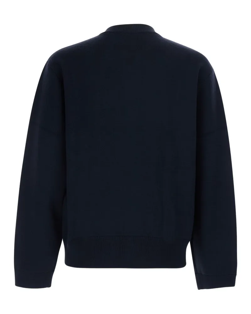 Emporio Armani Wool Zip Cardigan — Navy Navy
