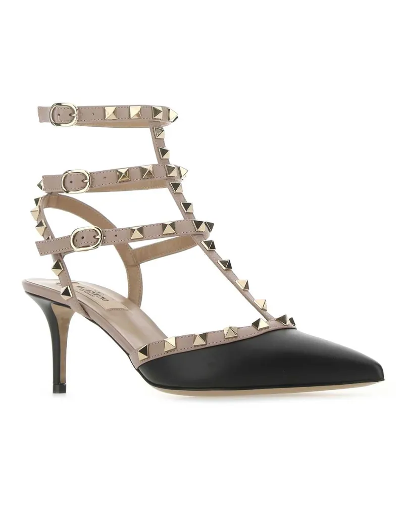 Valentino Garavani Women's Two-Tone Leather Rockstud Pumps Neropoudre Scarpe Con Tacco Black
