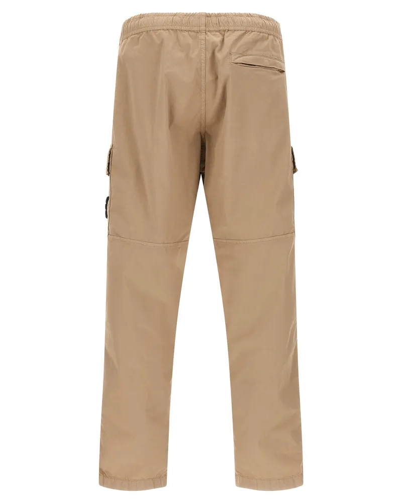 Stone Island Men's Beige Cotton Cargo Pants Beige