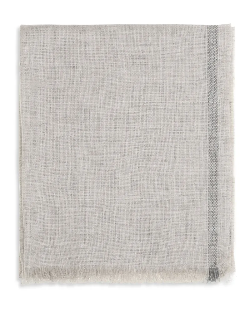 Brunello Cucinelli Men's Scarf Linen Jute-Grey Jute/grey Scarfs Gray