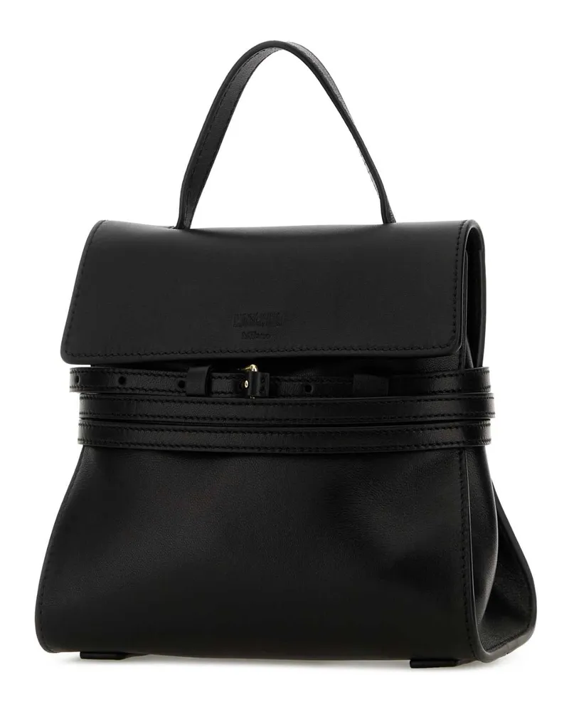 Moschino Women's Black Nappa Leather Small Tie Me Handbag Nero Borse A Mano Black