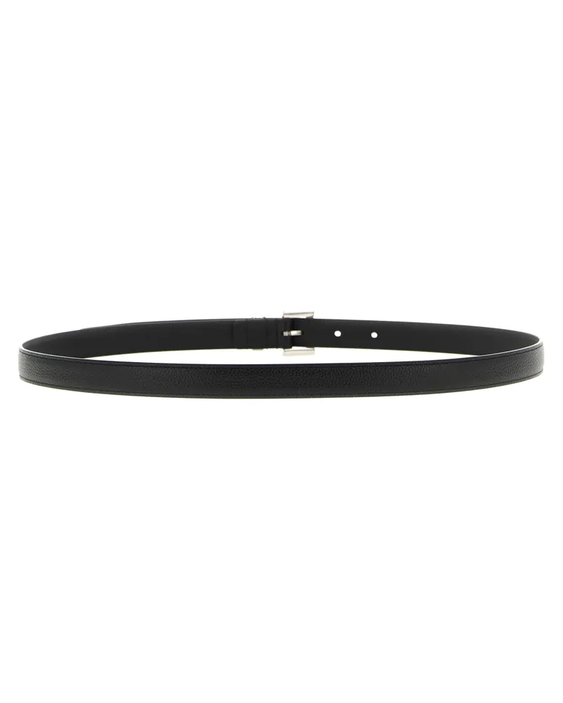 Saint Laurent Men's Black Calfskin Regular Belt Black