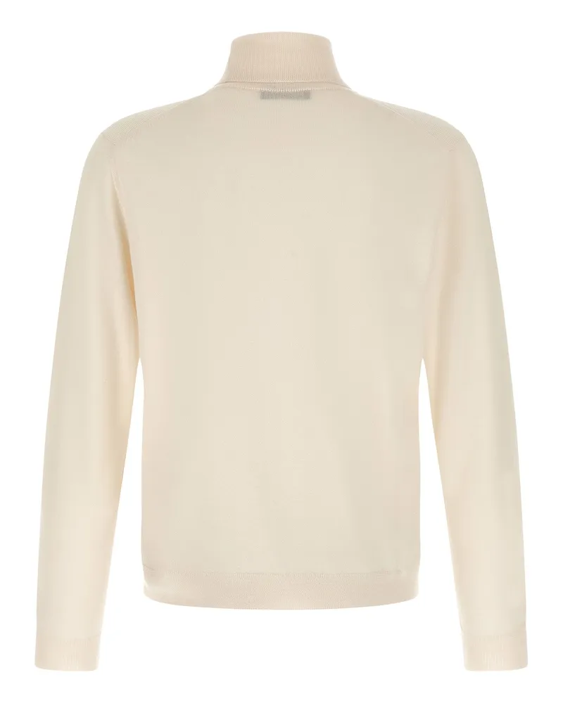 Zanone Virgin Wool Turtleneck Sweater — Cream Cream