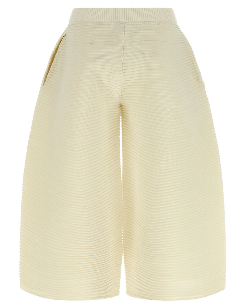 Issey Miyake Women's White Polyester Cropped Pants White