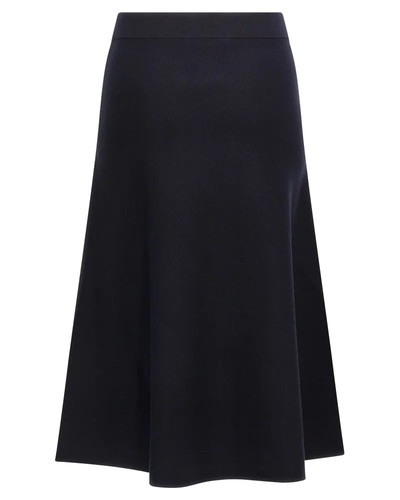 Max Mara Women Blue Viscose Midi Skirt Blue