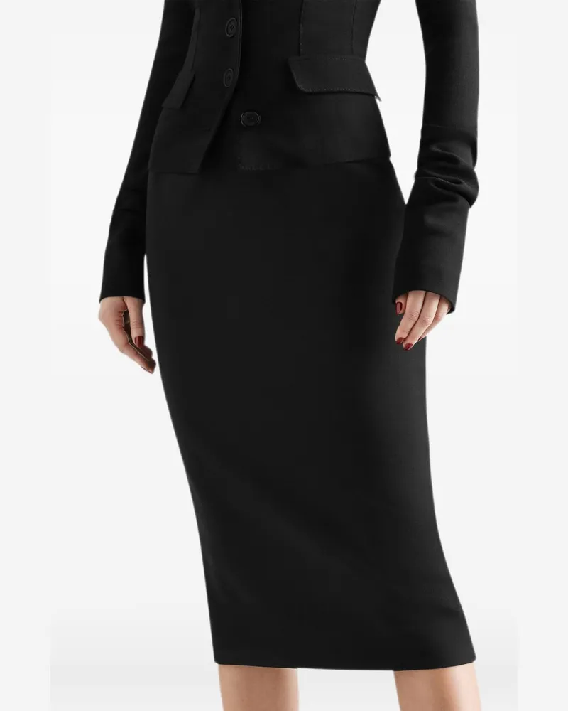 Dolce & Gabbana Wool Midi Skirt — Black Black