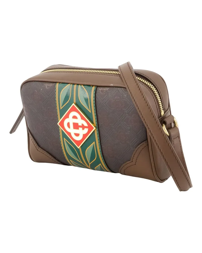 Casablanca Paris Canvas Monogram Crossbody Bag — Brown Brown
