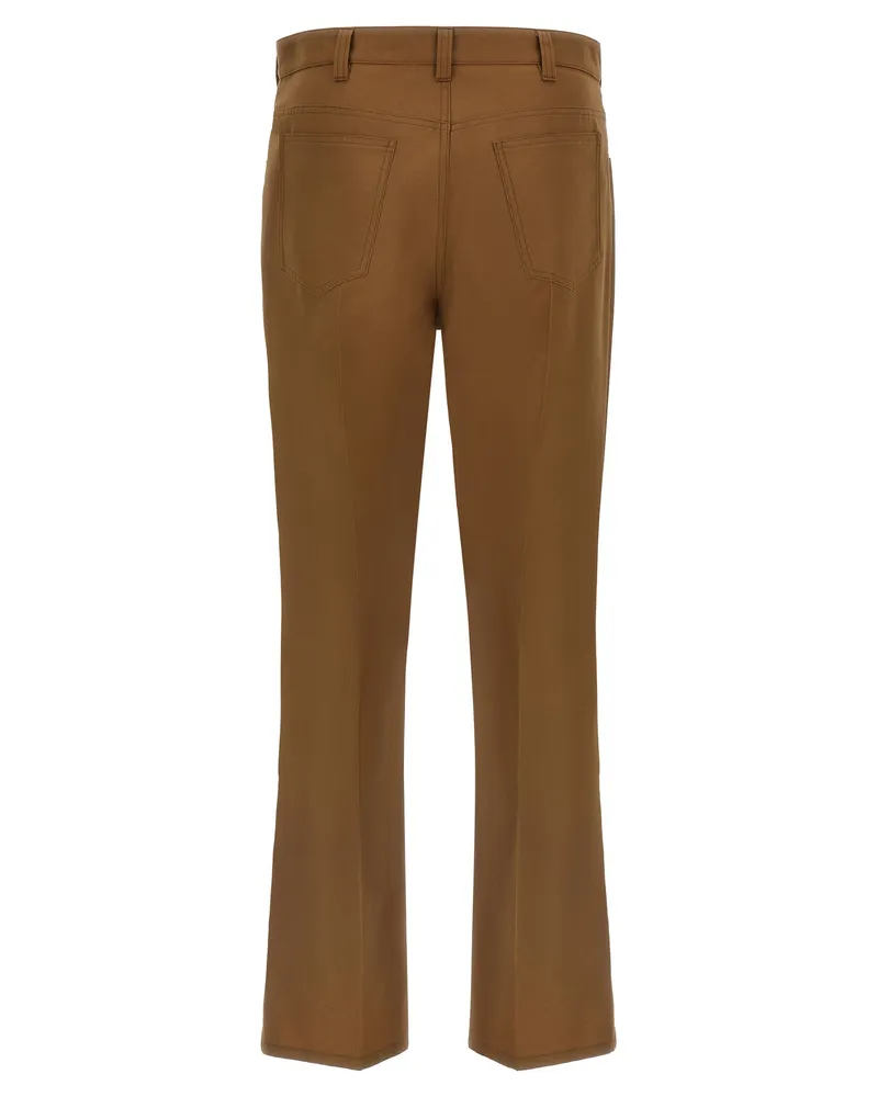 Marni Virgin Wool Blend Tailored Trousers — Tobacco Tobacco