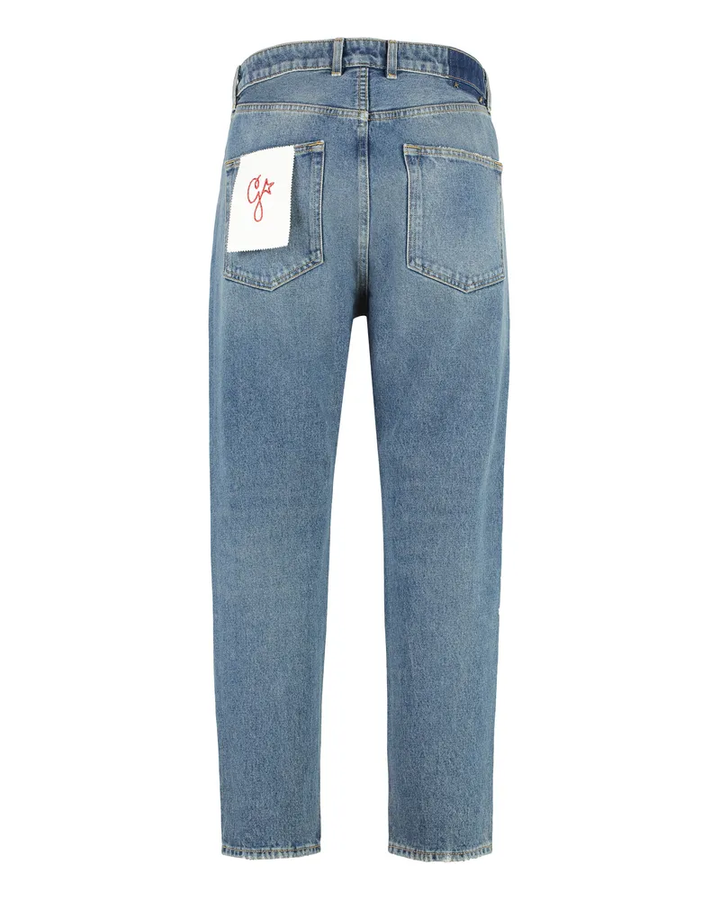 Golden Goose Men's Happy Straight Leg Jeans Denim Cotton; Polyester; Cotton Regular & Straight-Leg Blue