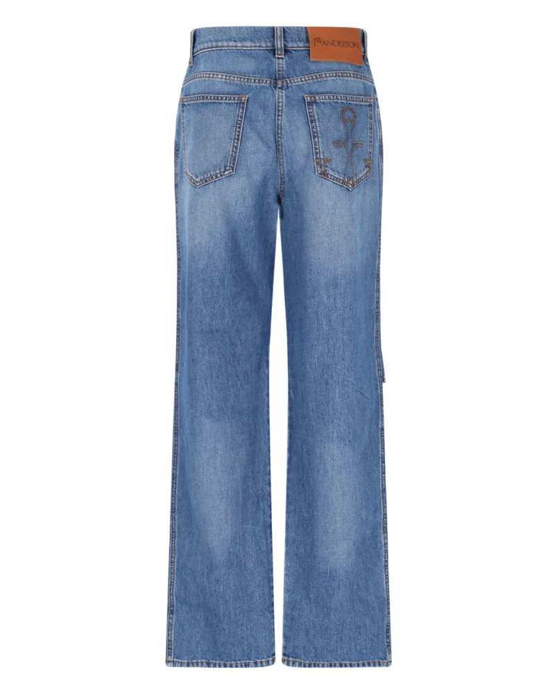 J.W.Anderson Women's J.w.anderson Wide-Leg Cutout Jeans Blue Cotton Blue