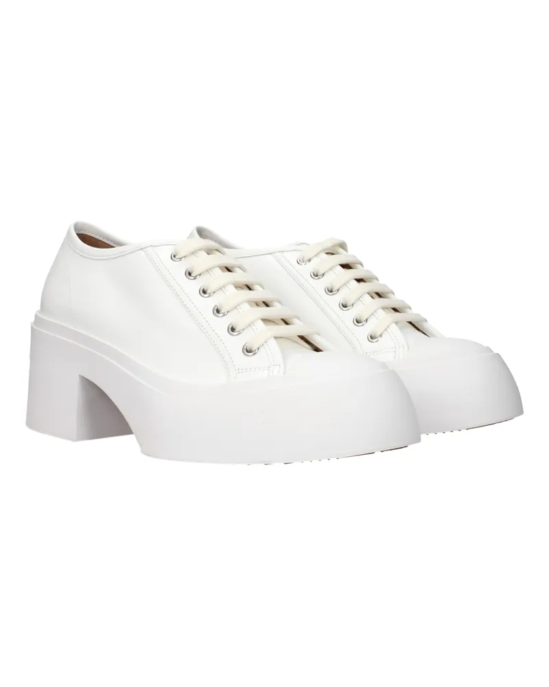 Marni Women's White Leather Platform Sneakers White
