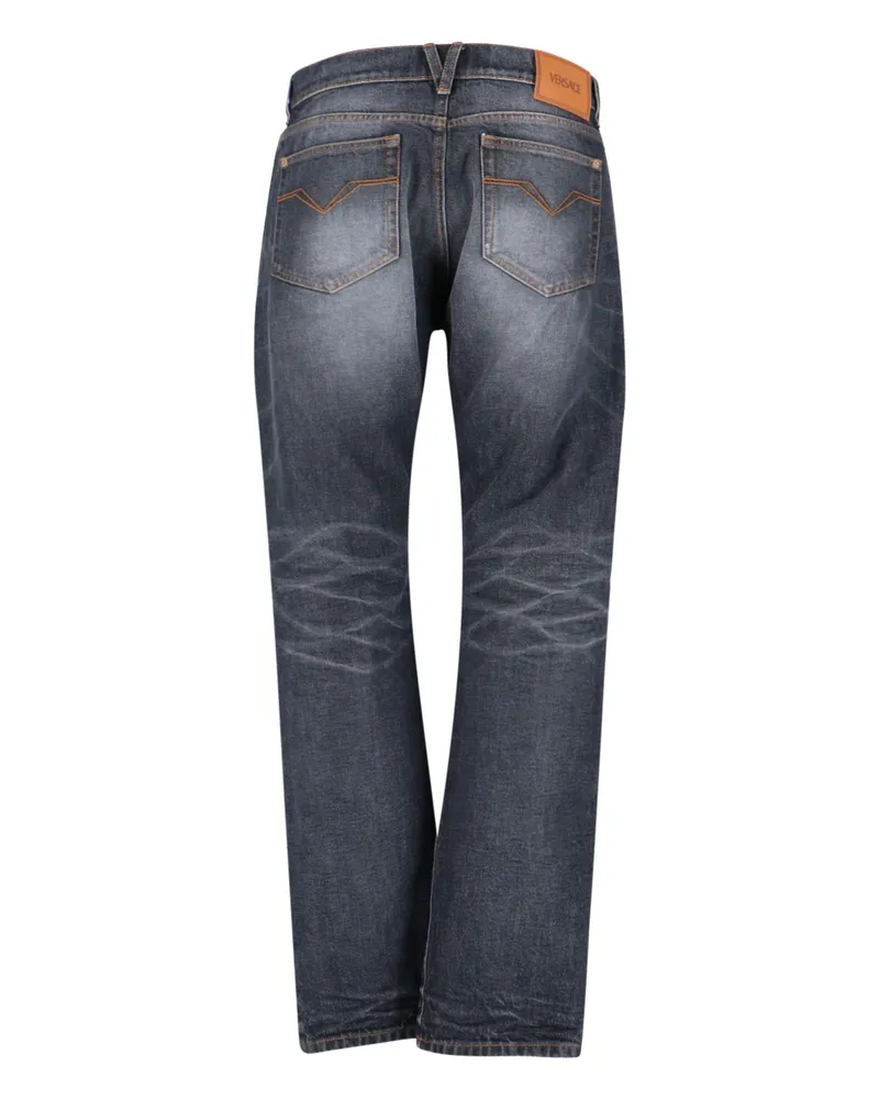 Versace Men's Jeans Blue Cotton Gray