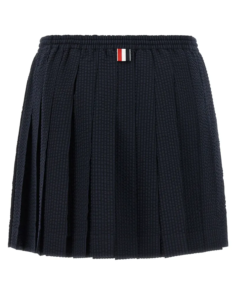 Thom Browne Women's Blue Wool Long Skirt Navy