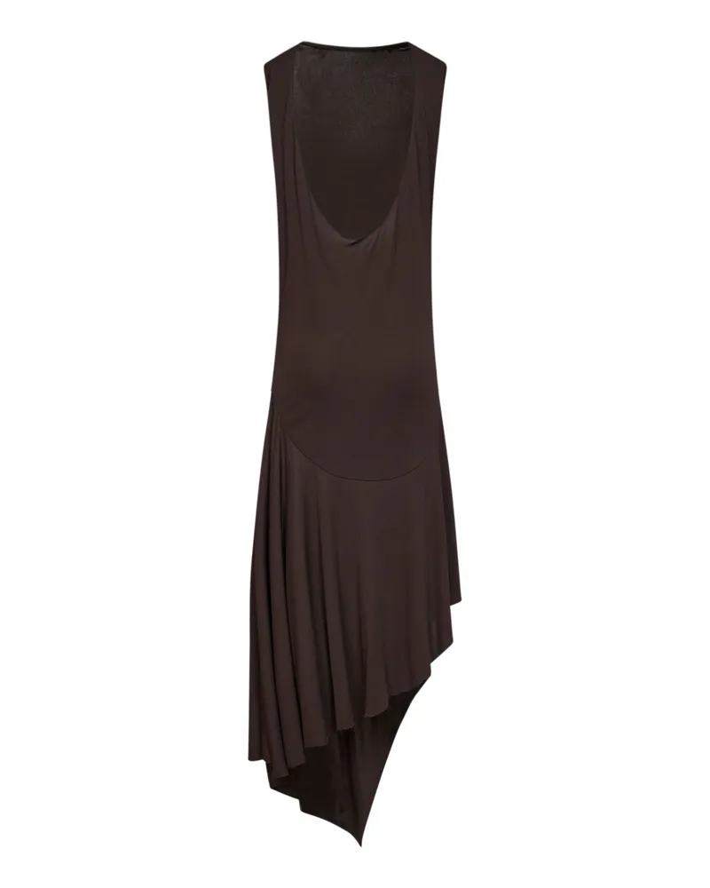 Alaïa Women's Midi Dress Jersey Crepe Brown Viscose Brown
