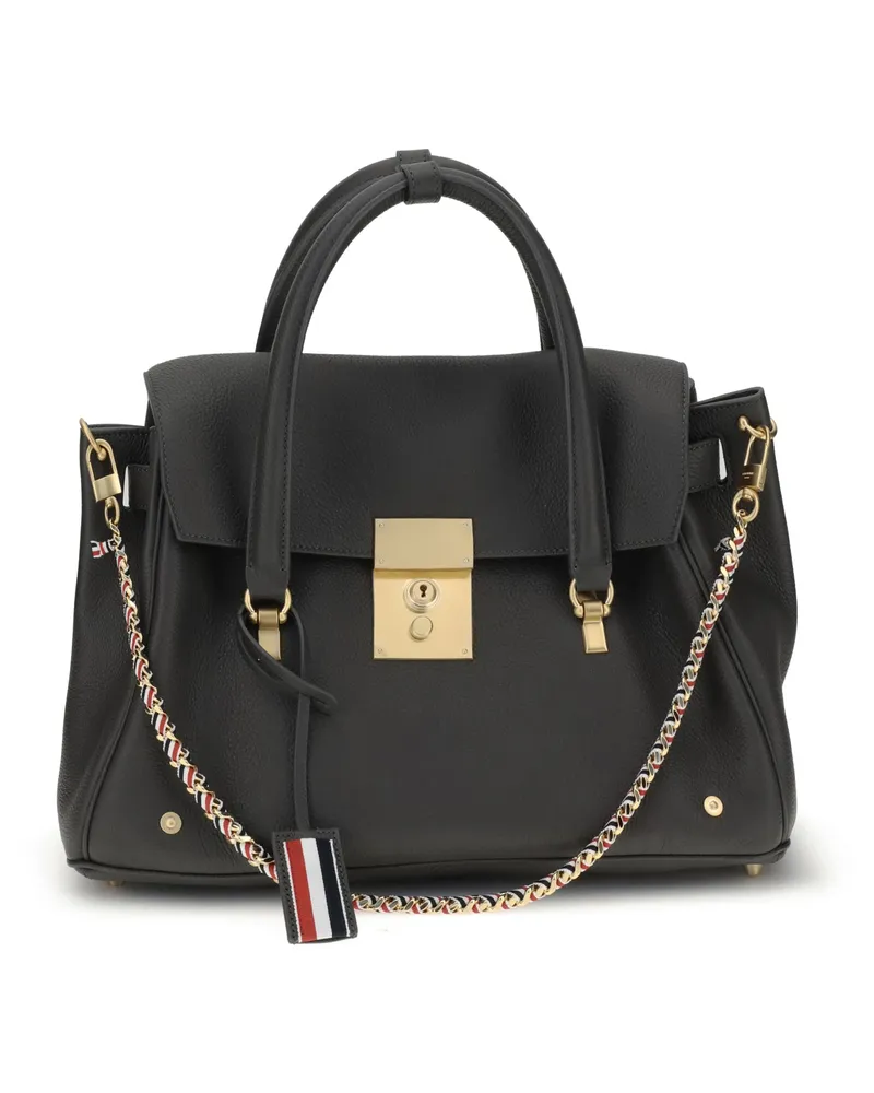 Thom Browne Women's Handbag Mrs. Thom Dark Grey Calf Leather Shoulder Bags Gray
