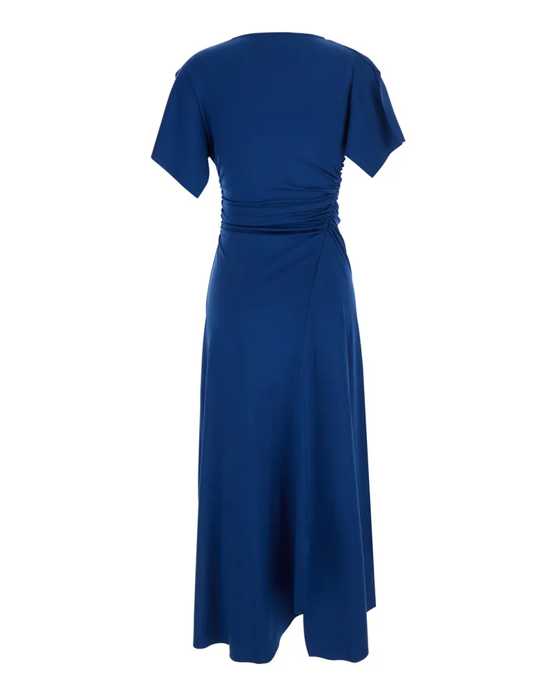 Victoria Beckham Women's Cap Sleeve Dress Blue Polyester Blue
