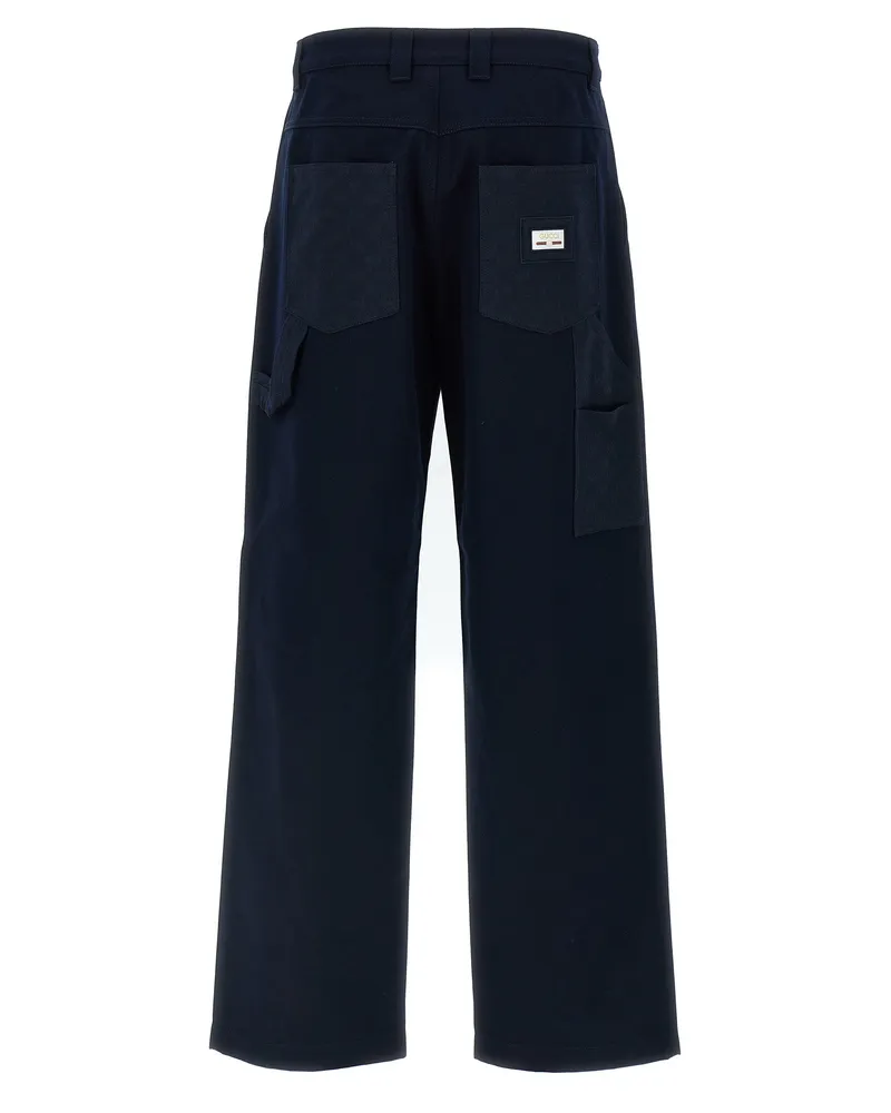 Gucci Men's Blue Cotton Casual Pants Navy