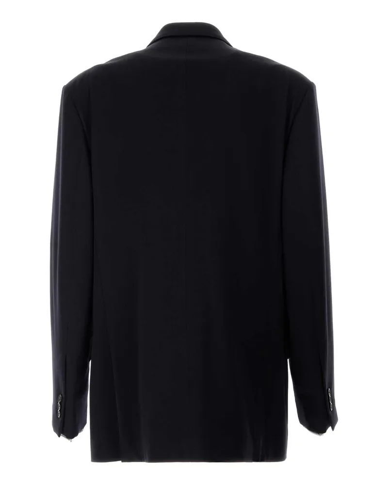 Loewe Men's Breasted Blazer Navy Wool Nylon Blazers Navy