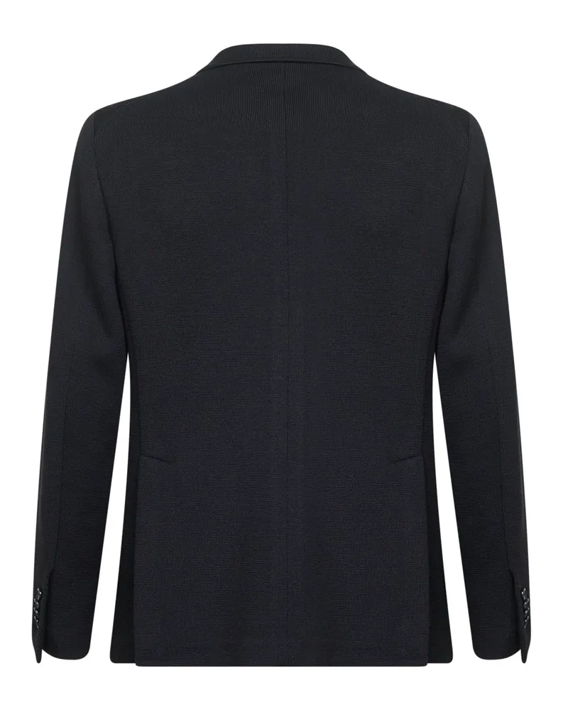 Tagliatore Men's Black Jersey Montecarlo Blazer Polyester Jacket Black